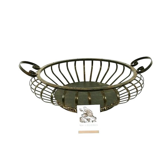 Decorative Metal Basket Curved Design Table Centerpiece Home Decor Accent - Picture 7 of 7